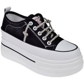 Resim Guja İçten Dolgulu Keten Kadın Spor Ayakkabı Gj-34510 Siyah-siyah Siyah 