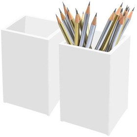 Resim Ganzhoushop Paket Şeffaf Akrilik Kalem Kalem Tutucu Bardak,masa Aksesuarları Tutucu,makyaj Brh Depolama Düzenleyici,ofis İçin Modern Tasarım Masaüstü Kırtasiye Düzenleyicibeyaz 