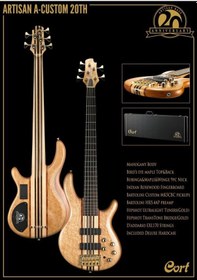 Resim Cort A4 Custom 20th Nat Bass Gitar, Çantalı, Naturel 