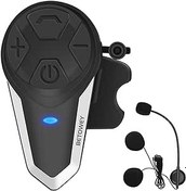 Resim Motosiklet Bluetooth Kulaklık, BETOWEY BT-S3 V5.0 Kask İletişim Sistemi Motosiklet/ATV/Kirli Bisiklet için FM Radyolu 1000m Kablosuz İnterkom - Tek Paket 