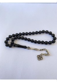 Resim Tesbih Tsbh0275hk 925 Ayar Gümüş Püsküllü Küre Kesim Erzurum Oltu Taşı Tesbih 