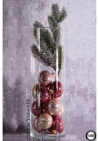 Resim Delizli El İmalati 2'li 10 Cm 20+25 Cm - El İşciliği Silindir Vazo Cam Kalın Tabandır Kesinlikle Beyaz 