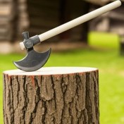 Resim Kuzgun Ticaret Kayı (Iyı) Damgalı Nacak, Ay Balta – Çekiç Başlı, Küçük Boy, Ahşap Saplı 40 cm ( Lisinya ) 