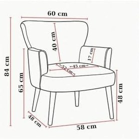 Resim Modern Berjer Tekli Koltuk - Fuşya Babyface Kumaş, Ceviz Ayak, | Salon, Oturma Odası, Balkon İçin 