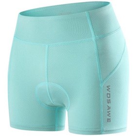 Resim Mavi Bisiklet Şort Wosawe Kadın Bisiklet Spor Külotu Jel Yastıklı Mavi 