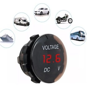 Resim BuharaElektronik Araba Motosiklet Kırmızı Led Dijital Ekran Voltmetre 