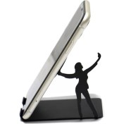 Resim Risingmaber Metal Mat Siyah Dekoratif Kadın Telefon Tutacağı 