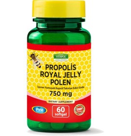 Resim Vitapol Propolis Royal Jelly Polen 750 mg 60 Softgel 