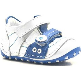 Resim Hapshoe Hakiki Deri Mavi Cırtlı Yazlık Ilk Adım Ayakkabı (372300999) Mavi 