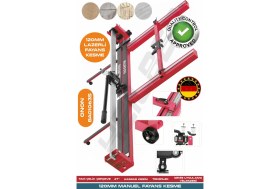 Resim Yeni Nesil Red 120CM Lazerli Yağlı Çift Sürgülü Hassas Kesim Metreli Seramik Fayans Granit Kesme Makinesi 