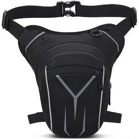 Resim Gajeena "motorsiklet Bacak Çantası - Su Geçirmez, Ayarlanabilir, 3 Fermuarlı Cep Ve Reflektörlü" Siyah 