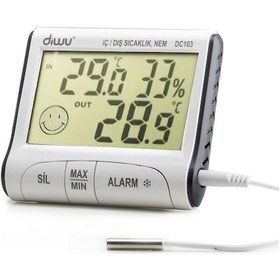 Resim Diwu Dc103 İç Dış Max-min Prob Termometre Nem Ölçer N11.616 