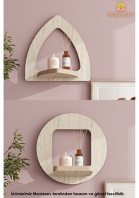 Resim Ahşap Dekoratif Duvar Rafı 2 Li / 3 Lü Set Mtsv - 857 Mermer Desenli 