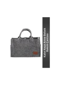 Resim Çok Amaçlı Kalın Keçe Anne Bebek Bakım Çantası Pratik Düzenleyici Organizeri Gri 