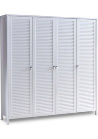 Resim Loren 4 Kapılı Dolap, Bebek ve Genç Odası Dolap Beyaz 