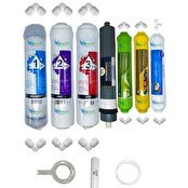 Resim Pemax Water Solutions Kapalı Kasa Su Arıtma Cihazına Uygun STD 7'li Platinium Mebran Alkali-Mineral-Tatlandırıcı Set 