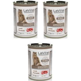 Resim La Vital Tahılsız Kuzu Etli Kedi Konservesi 400 Gr. X 3 Adet 