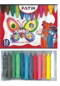 Resim Fatih Mum Pastel Boya Wax Crayon Jumbo 12 Renk Çok Renkli 