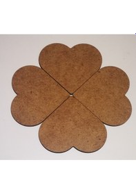 Resim 10 Cm Kalp 3 Mm Ham Mdf 10'lu Paket Bardak Altlığı 