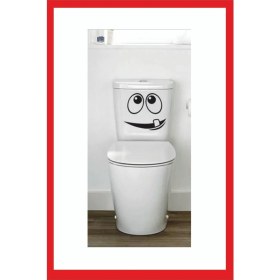 Resim Wc Tuvalet Klozet Dekorasyonu Için Dekoratif Komik Surat Sticker Çıkartma 