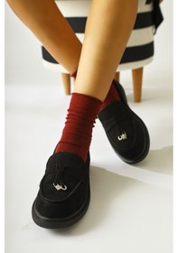 Resim Francina Siyah Süet Aksesuarlı Püskül Detaylı Günlük Ayakkabı 001 