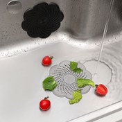 Resim 1 adet Çiçek Şeklinde Lavabo Süzgeci Saç Tutucu - Banyo & Duş için Plastik Drenaj Koruyucu, Tıkanıklıkları Önler, Saç & Artıkları Yakalar, Temizlemesi Kolay, Ev veya Ticari Kullanım için Dekoratif Tasarım, Drenaj Saç Tutucu 