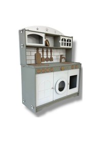 Resim Boyalı Ahşap Oyuncak Mutfak Servis Seti Ihlamur-beyaz 