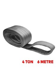 Resim Badem10 Sapan Polyester Spanzet 4 Ton 6 Metre Gri Sağlam Yük Kaldırma Taşıma İndirme Halat 