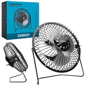 Resim Everest Masaüstü Vantılatör Fan Metal Usbli Efn-482 