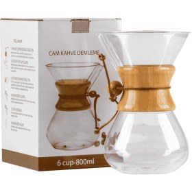 Resim UltraMint Şık Cam Kahve Demleme Seti, 6 Fincan Kapasiteli, Zarif ve Kullanışlı 