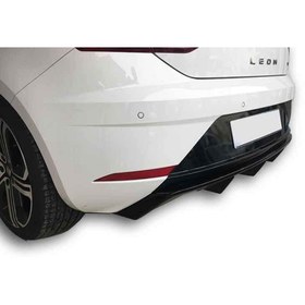 Resim Drs Tuning Seat Leon Uyumlu (2017 - 2019) Çift Çıkış Arka Tampon Eki - Difüzör (PLASTİK) 
