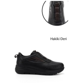 Resim Gönderi R Siyah Dilden Lastikli Hakiki Deri Comfort Ayakkabı Siyah 