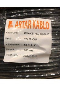 Resim Rg 58 C/u 50ohm Telsiz Anten Kablosu Artar Marka 100m 