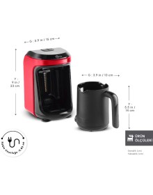 Resim Karaca Hatır Hüps Sütlü Türk Kahve Makinesi Imperial Red 