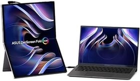 Resim ASUS ZenScreen Fold MQ17QH Taşınabilir Monitör 17,3 inç Quad HD OLED (2560 x 1920), HDMI, İki USB-C, Entegre Katlanır Stand,%100 DCI-P3, Gümüş 