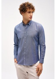 Resim Erkek Lacivert Dynamıc Fıt Düğmeli Yaka Gömlek-16291 Lacivert 