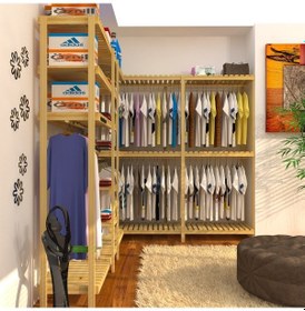 Resim Cabide - L Açık Ahşap Gardırop 