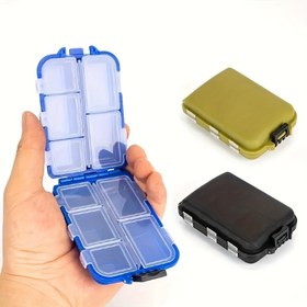 Resim 1 Adet Kompakt & Dayanıklı Balıkçılık Takımı Kutusu - Çok Bölmeli Taşınabilir PVC Düzenleyici, Mavi/Yeşil/Siyah - Yemler, Kanca & Rig Saklama için İdeal, Kamp için Mükemmel 