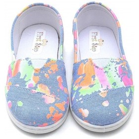 Resim Çocuk Keten Babet Ayakkabı Mavi-f-486 Mavi 