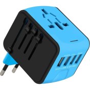 Resim Xiaxiaoer 4usb Adaptörü Ülkenin Çoğu Için 4 Fiş 5V Çıkış Seyahat Şarj Cihazı Fiş Adaptörü (Yurt Dışından) 