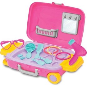 Resim Barbie Güzellik Set Bavulum - Güzellik Setleri - Kuaför Oyuncak Seti - Makyaj Seti 1 Adet 