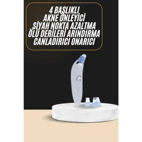 Resim Zero Land Depomix Siyah Nokta Temizleme 4 Başlıklı Vakumlu Pilli Ölü Deri Arındırma 