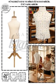 Resim Manken İstanbul Çocuk Beyaz Kumaşlı Üç Ayaklı 1 Yaş Terzi Mankeni 