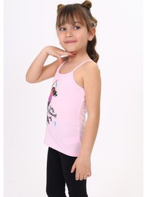Resim Toontoy Kids Toontoy Kız Çocuk Deniz Kızı Baskılı Pul İşlemeli Atlet Pembe 