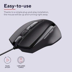 Resim Trust 23650 Voca Kablolu Mouse-Siyah 