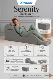 Resim Dizanor Serenity Çok Amaçlı Dinlenme Koltuğu Katlanabilir Bench Formlu Şezlong Yetişkin Çiftler İçin Ergonomik Destek Minderi 