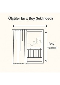 Resim Gencer Home Balkon Perdesi Kuş Gözü Ölçü Seçenekli Gri Sarı 50 x 22 