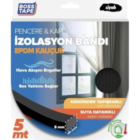 Resim CetKing Tape Epdm Kauçuk Pencere Kapı Izolasyon Bandı Siyah 5MMX15MMX5MT 