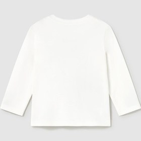 Resim MAYORAL Erkek Bebek Traktör Baskılı Sweatshirt Krem 