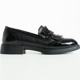 Resim Kadın Püsküllü Günlük Loafer Corvia - Siyah Siyah 